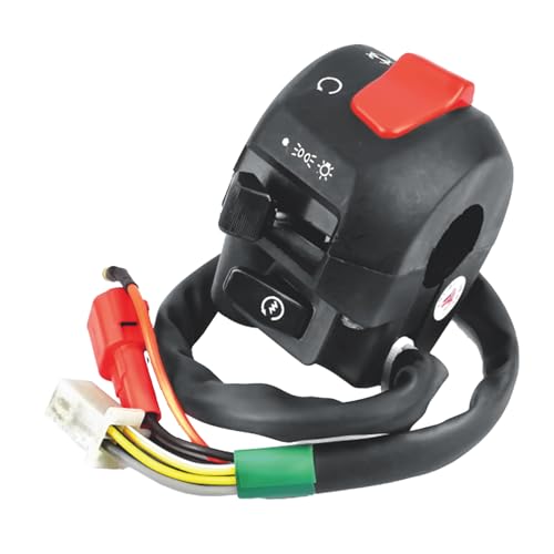 Image of inchUno Minda SW-0666AE Handle Bar Switch (Right Hand Side) With Self Start- 1 White Coupler, 1 Red Coupler, 1 Bullet Terminal For TVS Apache 150 FR DISC /Apache RTR 180 / Apache RTR 180 ABS inch
