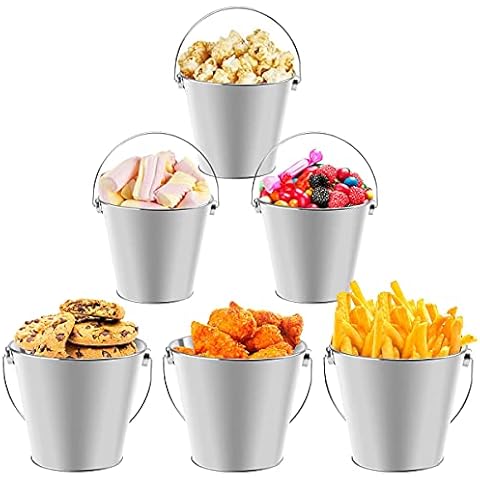 6 Pcs Mini Cubos de Metal con Asas para Dulces y Recuerdos Cover