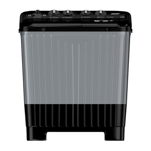 Image of Acer 9.0 Kg 5 Star Semi-Automatic Top Loading Washing Machine (AR90SAMBGL124D, Black-Grey, 4 Wash Programs, Hexa Flow Pulsator, Advanced Lint Filter)