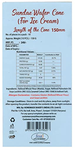 ICE CREAM CONES/WAFFLE CONES/SOFTY CONES/SUGAR CONES- COMBO-(PACK OF 40) (135 MM & 150 MM)