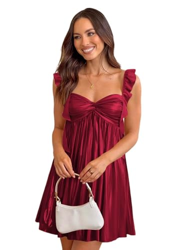 Spaghetti Straps Satin Homecoming Dresses for Teens Short Sweetheart A Line Prom Party Dress DE528