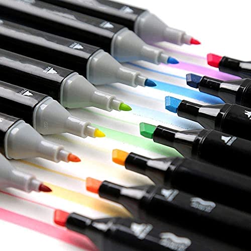 Sanipoe 80 Colors Markers Pen, Dual Tip Permanent Sketch Markers - Ideal For Artists Adults Kids Drawing Crafts Gifts - Carry Case For Storage And Travel, Black #TOP1