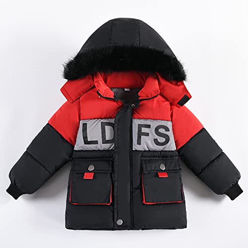 Toddler Boys Down Jacket Fleece Hood Thick Warm Winter Snowsuit Coat Par-ka Zip Up Puffer Outwear Clothes2