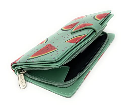 Shag Wear Watermelon Large Fruit Wallet For Women And Teen Girls Vegan Faux Leather 7" Green4
