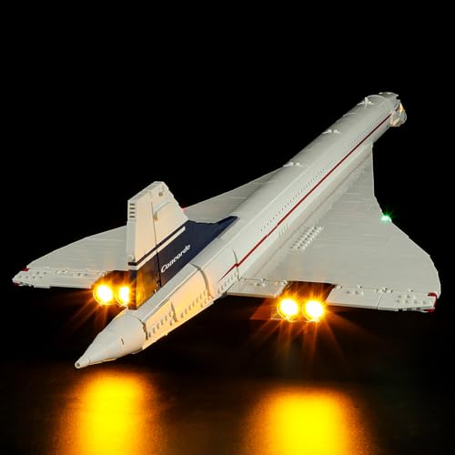 YEABRICKS LED Light Kit for Lego 10318 Icons Concorde Model (Lego Set Not Included)