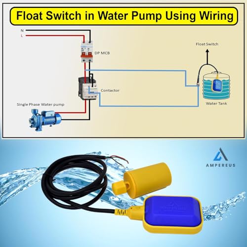Image of AMPEREUS Automatic Water Level Controller with Float Switch for Water Tank | Fully Automatic Motor On /Off System | Auto Cut Off Sensor Control with 2 Meter Wire (Pack 2)