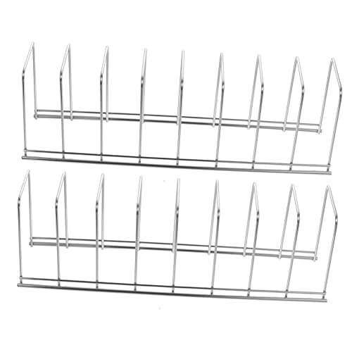KOCKSHION 2Pcs Stainless Steel Pot Lid Storage Rack Plate Organizer for Cabinet Countertop Design for Easy Access Kitchen Accessory for Serving Trays Dishes