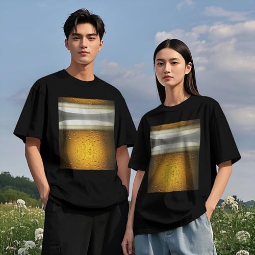T-shirt imprimé bière en coton pour vos soirées d'été entre amis - 7