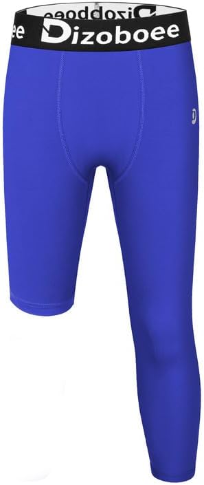Youth Boys Compression Pants One Leg 3/4 Athletic Leggings for Sports Kids Basketball Tights Football Baseball Pants