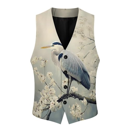 Grey Heron Blue Men's Suit Vests Dress Vest V-Neck Waistcoat Slim Business Formal with Pocket4