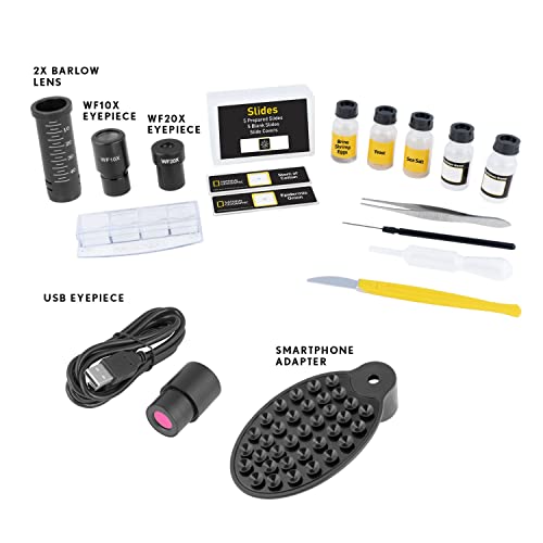 Image of National Geographic 40x-1600x Microscope with USB Eyepiece and Smartphone Adapter