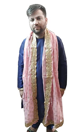 Étole indienne en soie homme pour mariage traditionnel et cérémonies d'été