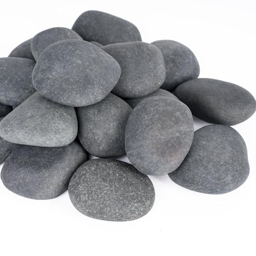 Pulovin 20 lbs River Rocks for Landscaping, 2'-3' Natural Rocks for Aquarium, Fish Tank, Decorative...