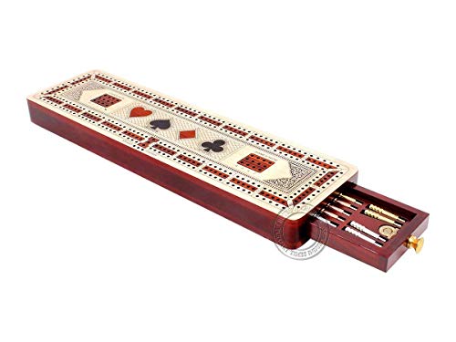 House of Cribbage - tablero continuo 3 pistas madera 12.5 pulg miniatura 5