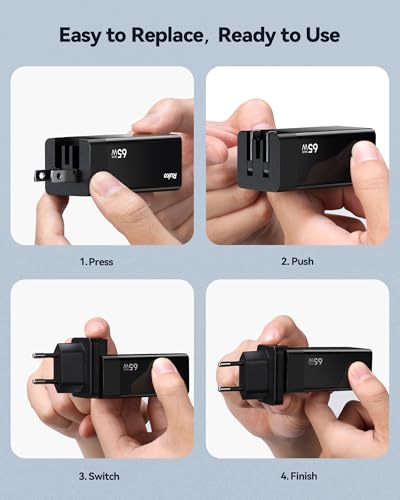 Ruko 65W USB C Travel Charger Kit, 3-Port GaN Fast Charger - image 6