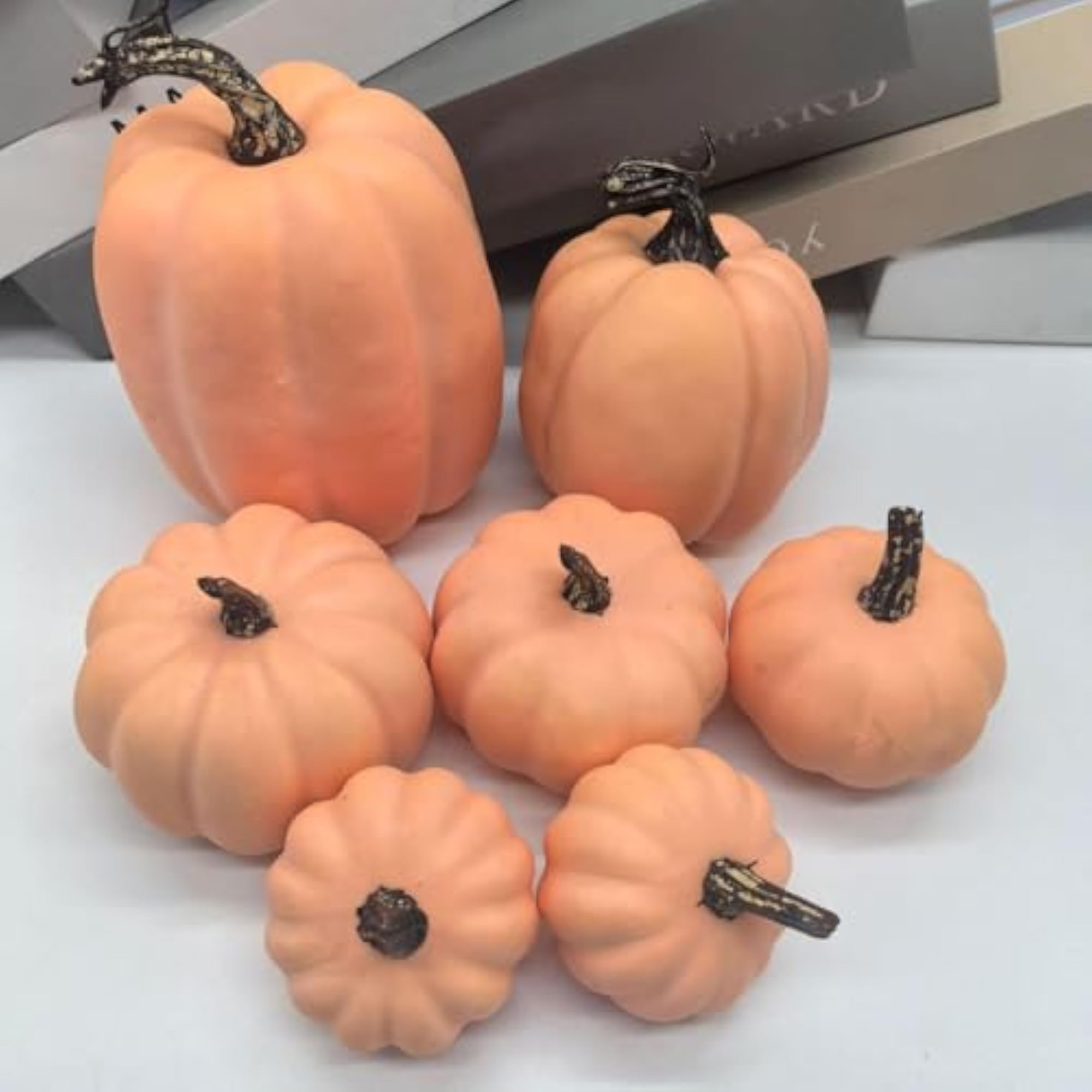 7 Pieces Artificial Pumpkins Set Foam Decor for Centerpieces