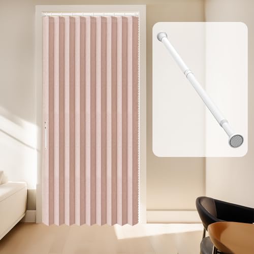 AJAZZ - 100% Blackout Accordion Door Curtain Invisible Door Curtain for Interior Doors, Front Door Curtains, Magnetic Curtains for Glass Windows (1 Pack, 44 x 78 Inch, Pink+ - Image 8