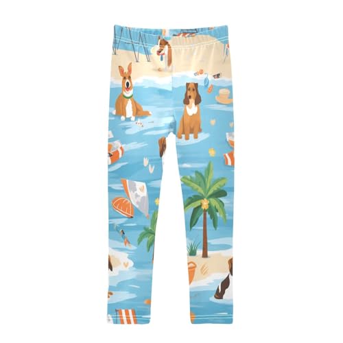 Bolaz Toddler Girls Leggings Printed Yoga Pants Leggings Coconut Tree Dog for Kids