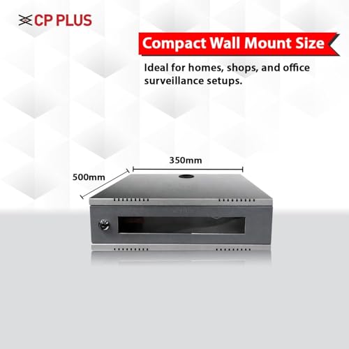 Image of CP Plus 4U CCTV /DVR /NVR Racks /Cabinet Box /Network Rack /Server Rack (500x350) with Acrylic Glass Door & PDU - Heavy-Duty CRCA Steel Network Cabinet [CP-HA-RK5035VW-4U-TP]