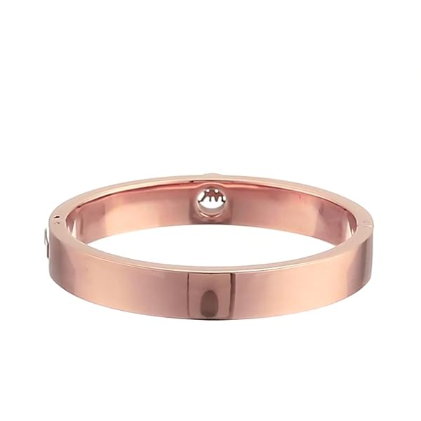 Michael Kors Rose Gold Tone Pave Fulton Hinge Bangle Bracelet