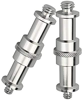 VTS 2 Pieces of lamp Holder Studs/International Standard 1/4 to 3/8 Metal External Thread Conversion Threaded Adapter Studs/for Ball Head/hot Shoe/Cold Shoe Adapter/Studio lamp Holder/Tripod/etc.
