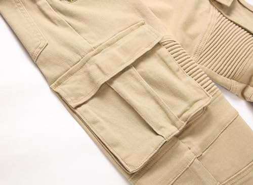 AITITIA Men's Biker Zipper Deco Washed Straight Fit Jeans - Image 6