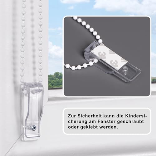 Victoria M. Klemmfix Verdunkelungsrollo ohne Bohren Rollo Seitenzugrollo Verdunkelung für Fenster und Türen, 85 x 150 cm, Schwarz