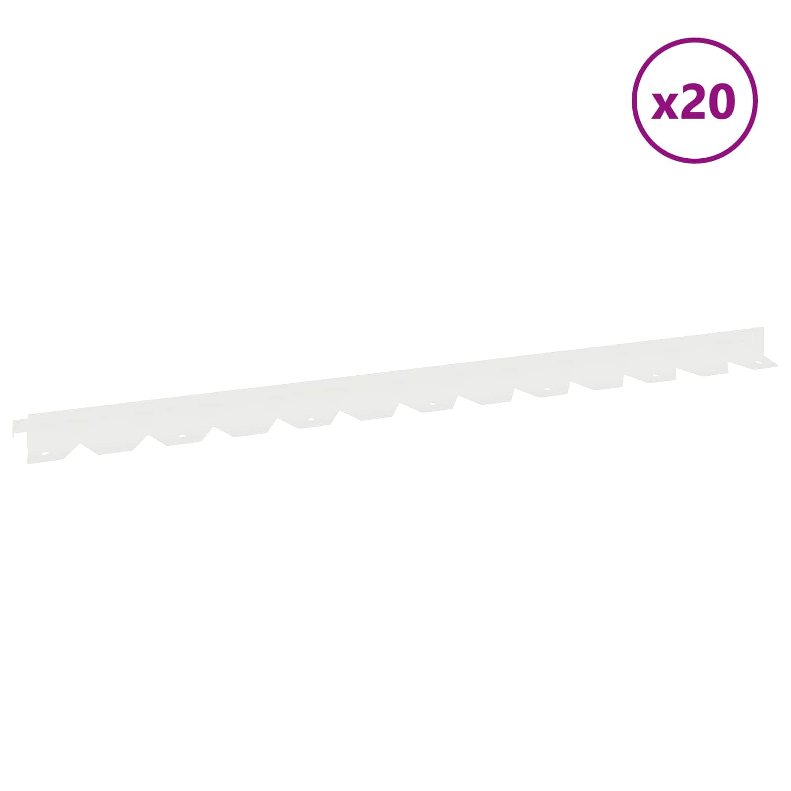 Obramowanie trawnika, 20 sztuk, 102 x 4 x 4 cm, stalowe, malowane proszkowo, odporne na warunki atmosferyczne, elastyczne obramowanie grządek do ogrodu, na taras, ścieżkę i rośliny, z