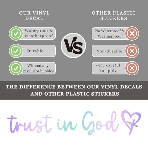 Image of 3 PCS Trust in God Rearview Mirror Sticker, Christian Car Mirror Sticker Decal Affirmation Reminder, Waterproof Bible Verse Rear View Vinyl Sticker for Vehicle Window Laptop (Colorful)