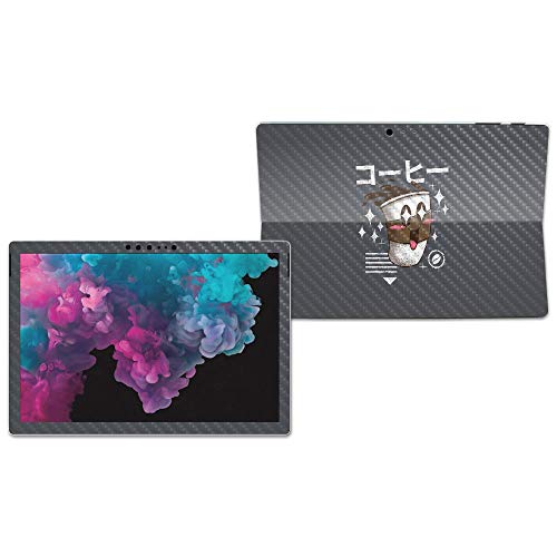 Image of MIGHTY SKINS MightySkins Carbon Fiber Skin for Microsoft Surface Pro 6 - Coffee Kawaii | Protective, Durable Textured Carbon Fiber Finish | Easy to Apply, Remove, and Change Styles | Made in The USA