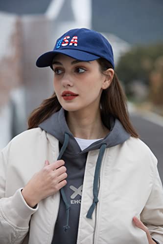 Vintage Washed Distressed Baseball Cap For Men And Women Cotton 100% Dad Hat Adjustable Style Usa (Navy Blue) #TOP3