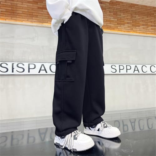 Boys Cotton Sweatpants Casual Elastic Waist Hiking Cargo Pants Baggy Fashion Lounge Athletic Sweat Pant with Pockets2
