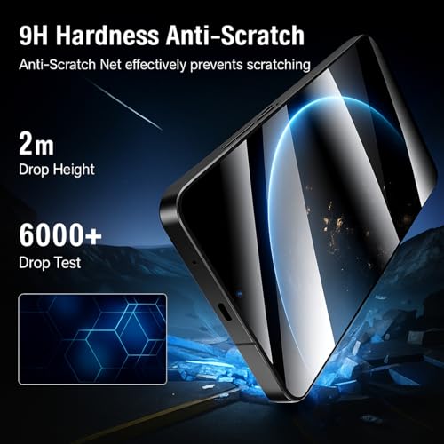 Image of Privacy Tempered Glass Screen Protector for Samsung S25 Ultra | Fingerprint Unlock Supported | Anti-Spy Privacy Filter | 9H Hardness | Full Coverage | Bubble-Free