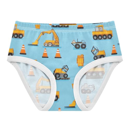 Wusikd Construction Trucks Girls' Underwear Cotton Traffic Girls Briefs Soft Toddler Underwear 2T