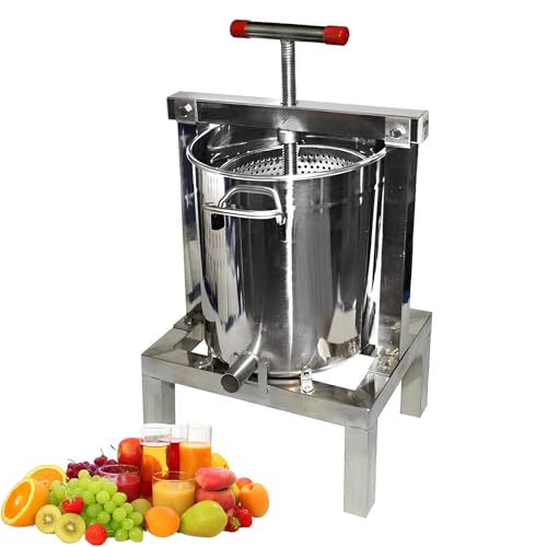 KJHYYPP Prensa de frutas de 10 litros para hacer sidra de vino, acero inoxidable 304, equipo de extracción de apicultura de verduras y deshidratación