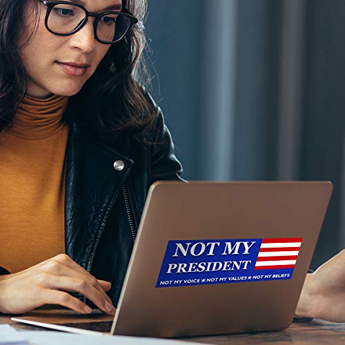 9x3 Not My President 3-Pack Bumper Sticker, 100% Waterproof Durable Quality, Not My Voice, Not My Values, Not My Belief Bumper Sticker.