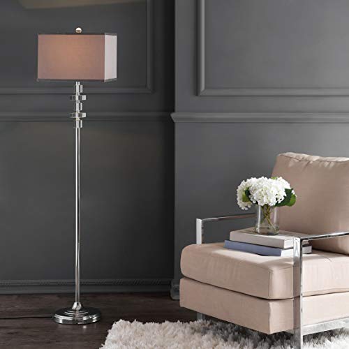 Safavieh Lighting Collection Times Square Modern Clear Crystal/ Chrome 60-Inch Living Room Bedroom Home Office Standing Floor Lamp (Led Bulb Included) #TOP1