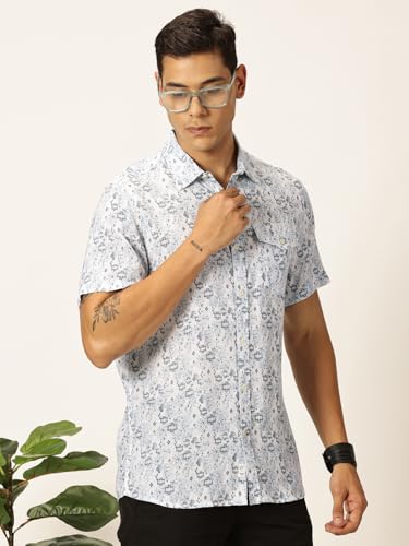 Image of Thomas Scott Men's | Printed | Half Sleeve | Regular Fit | Rayon | Spread Collar | Casual Shirt