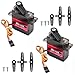 DiGiYes 2Pack MG90S Micro Servo Motor Metal Geared 9G for Helicopter Airplane Boat Smart Robot Car Controls (1, Control Angle 360 Degree)