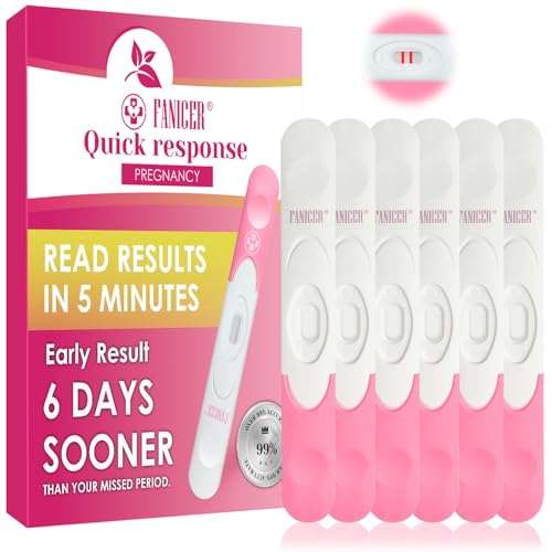 6 Piezas Test de Embarazo, Pruebas de Embarazo alta Sensibilidad, Pregnancy Test, Prueba de Embarazo Resultado Rapido, Pruebas de Embarazo envueltos individualmente, Rosa