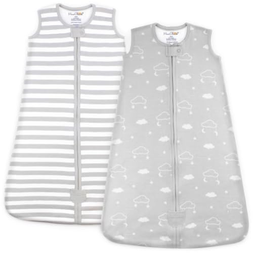 Organic Cotton Baby Wearable Blanket 1.0 TOG Sleep Sack 18-24 Months 2-Pack