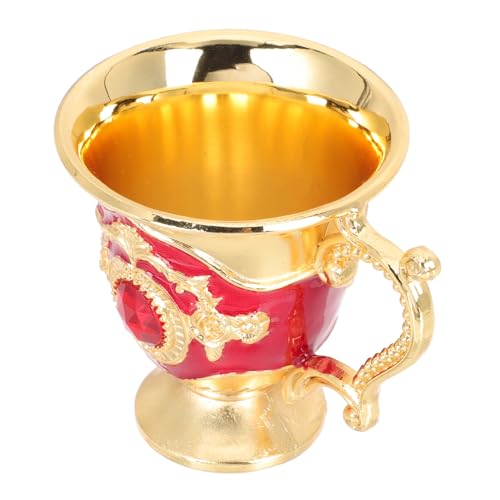 Hohopeti Copa de Licor Metálica Estilo Europeo Antirotura para Hogar Taza Creativa para Vino y Té Resistente y Elegante para Fiestas y Regalos