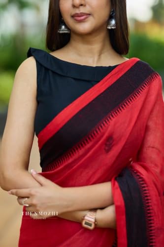 Image of Pure Silk Linen Saree - Minimalist Stripes for Office & Casual Wear