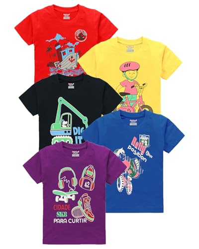 Image of kiddeo Boys Half Sleeve t Shirts (02)(Pack of 5)