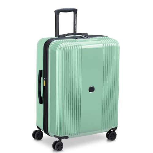 Image of DELSEY PARIS Ophelie 77 cms Large Check-in Polycarbonate Hard Sided 8 Wheels Spinner Suitcase /Trolley Bag for Travel with TSA Lock- Almond