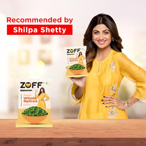 Image of Zoff Kasuri Methi - Superior Quality Dried Kasuri Methi Leaves for Authentic Flavor, Versatile Cooking, Health Benefits, Pure, Fresh - Dried Fenugreek Leaves -50g pack of 9
