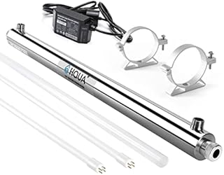 HQUA-OWS-12 Ultraviolet Water Purifier Sterilizer Filter for Whole House 12GPM 110V 40W Model HQUA-UV-12GPM + 1 Extra UV Tube