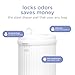 Ubbi Fluted Stainless Steel Diaper Pail, Odor Locking, No Special Bag Required, Award-Winning, Registry Must-Have, White