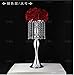 LANLONG Set of 2 Crystal Centerpieces for Tables Silver Metal Flower Vase Stand for Wedding Party Reception Home Decor