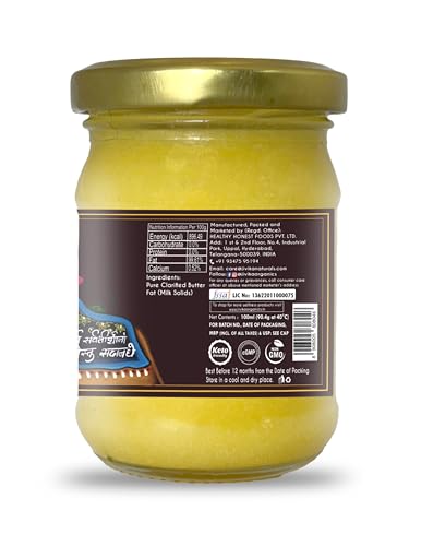 Image of Jivika A2 Gir Cow Ghee 100 mililitres | A2 Milk Certified | Hand Churned From Curd | Lab Tested | Pure Ghee | Vedic Bilona Method | Rich In Aroma | Glass Jar (100 mililitres)